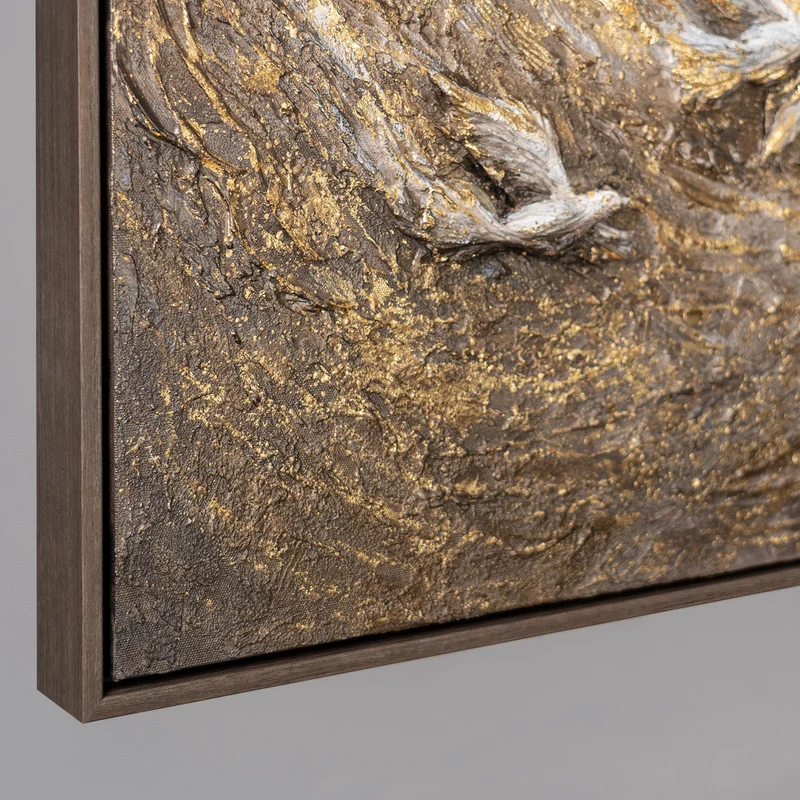 Always Rise Above – handgemaltes 3D Strukturbild fürs Büro mit echtem Relief, 140 × 70 cm