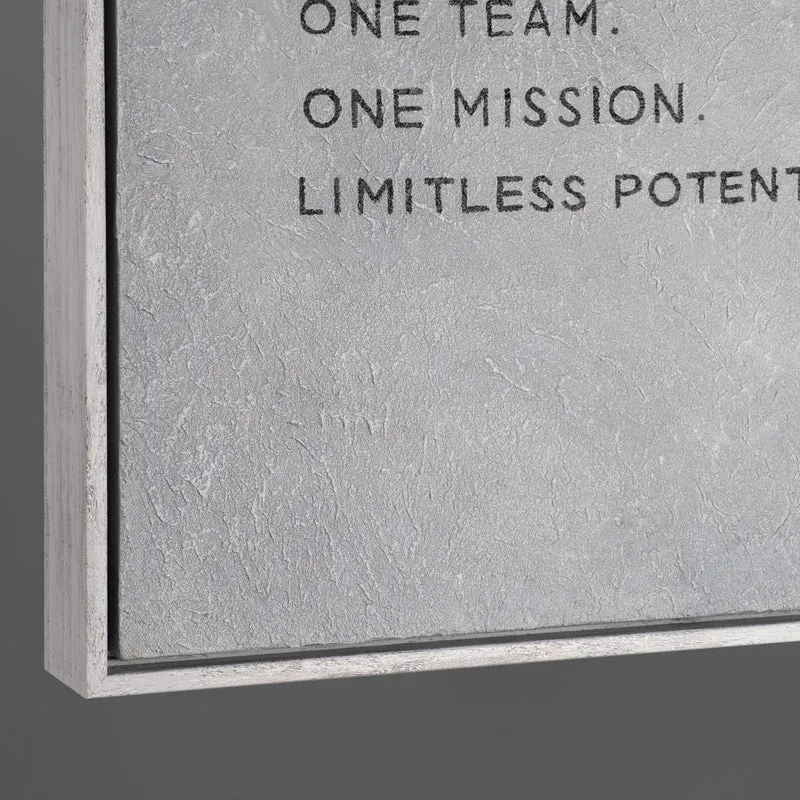 Together We Scale – handgemaltes Wandbild fürs Büro mit 3D-Relief, 140 × 70 cm