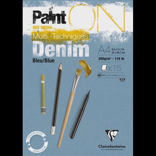 Clairefontaine Paint'On Mix Media Denim Blue Pads