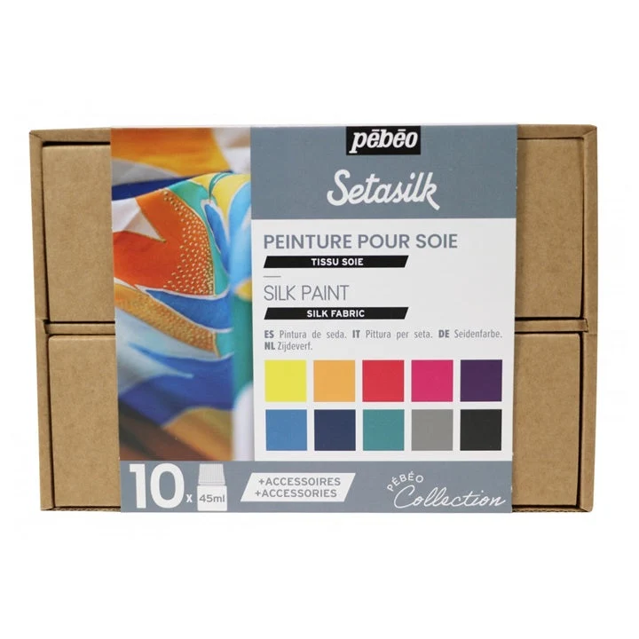 Pebeo Setasilk Silk Paint Set / 10 x 45 ml