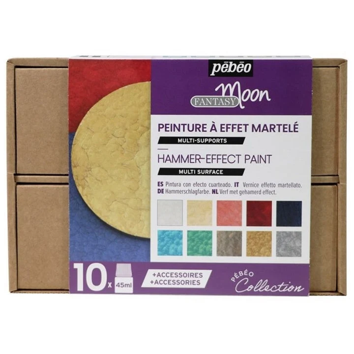Pebeo Fantasy Moon Hammer-Effect Paint Set / 10 x 45 ml