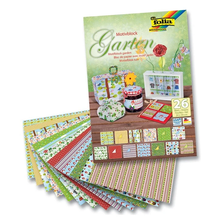 Folia Garden Decorative Paper, 24 x 34 cm, 26 Sheets