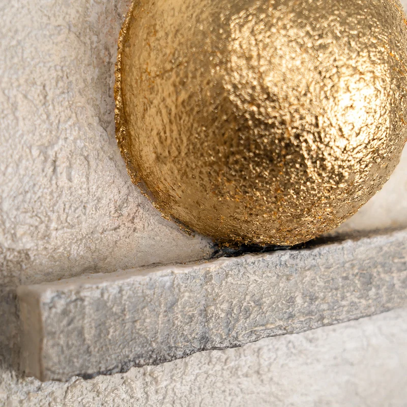 Balance Creates Power – handgemaltes Strukturbild fürs Büro mit 3D-Relief, 140 × 70 cm