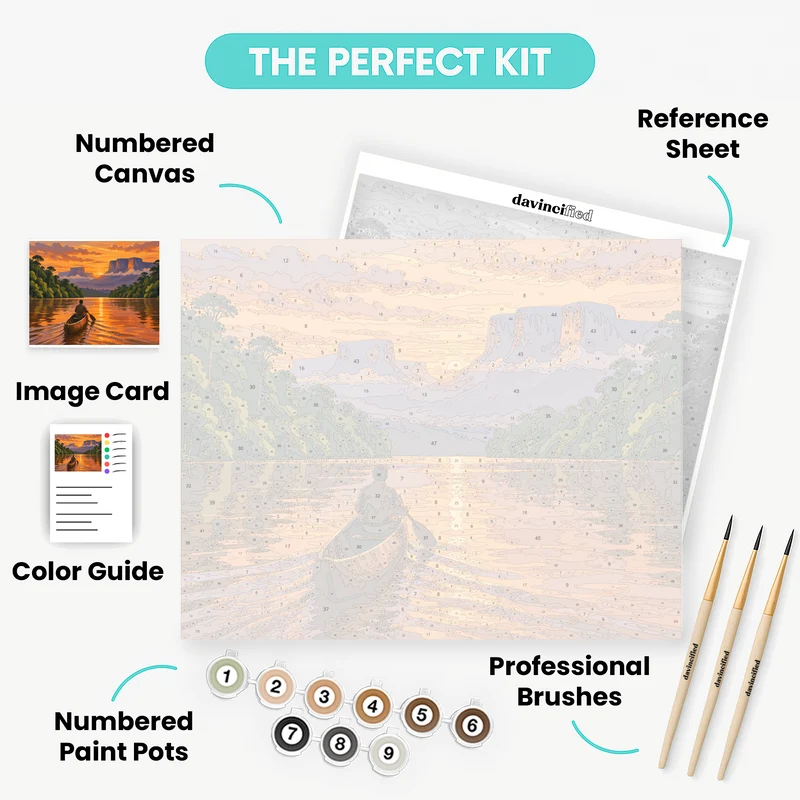Canoe Toward the Tepuis - Paint by Numbers Kit