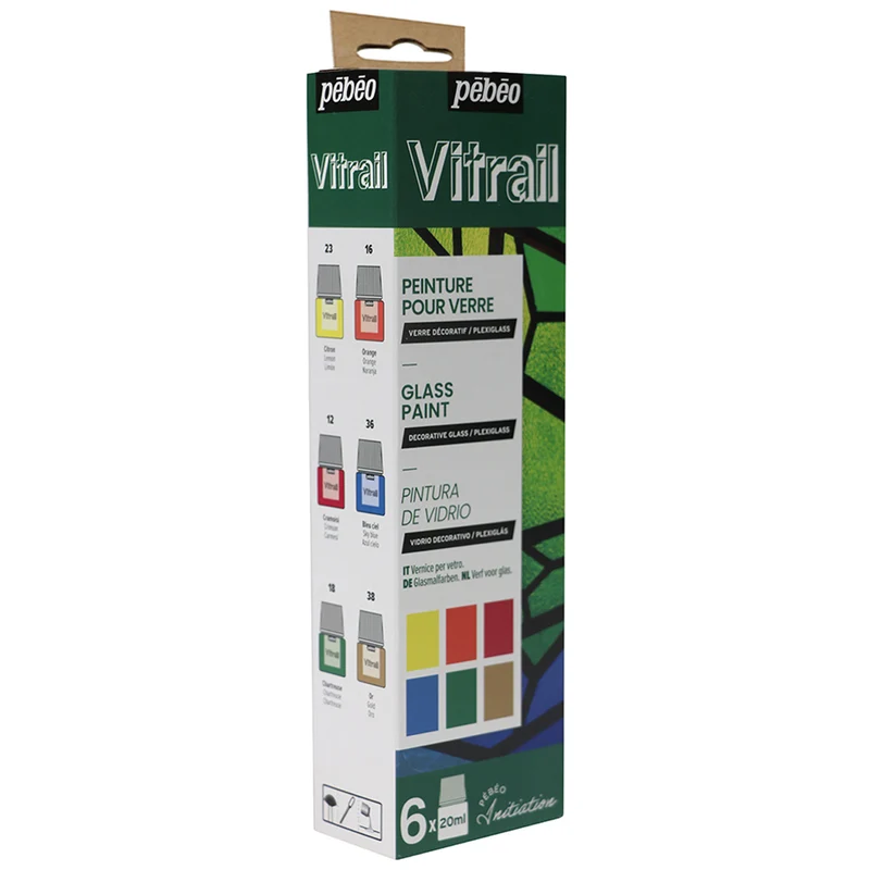 Pebeo - Vitrail - Glass & Tile Paint - Set of 6x20ml