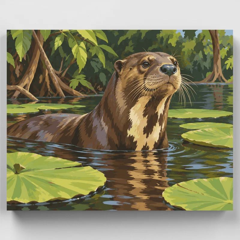 Giant River Otter - Paint by Numbers Kit