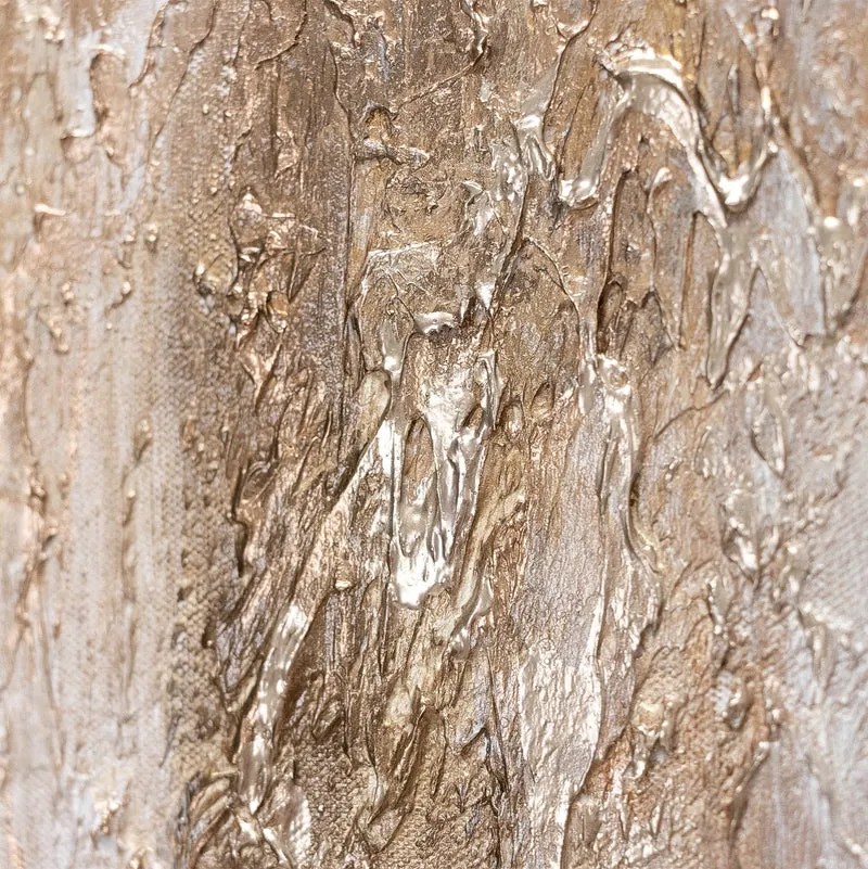 Triptychon „Ästhetik" – Dreiteiliges Gemälde in Weiß & Gold, handgemalt mit Rahmen
