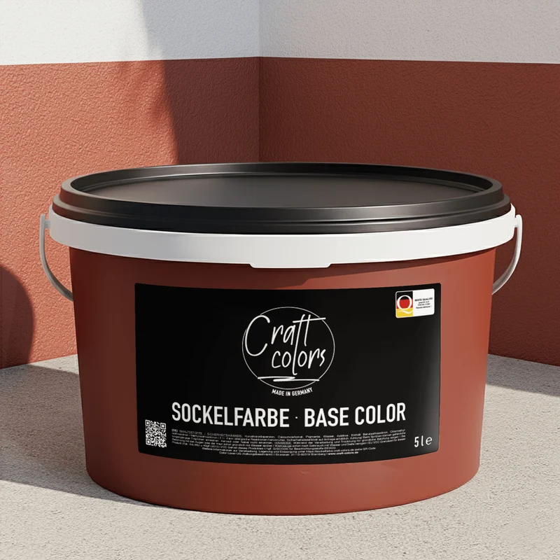 Sockelfarbe / Fassadenfarbe 5L | Ziegelrot – Nassabriebklasse 1