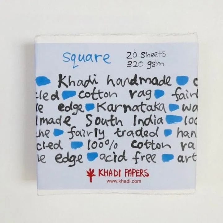 Khadi Handmade Paper 20x20cm Pack 20 320gsm