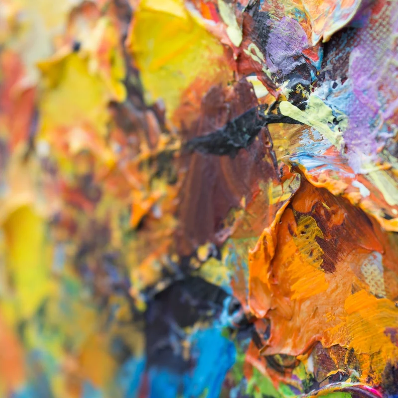 Handgemalte acrylbilder modern "Herbstliche Allee"