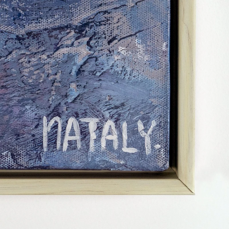 Triptychon „Renaissance-Zeit" – Handgemaltes abstraktes Wandbild in Blau & Gold