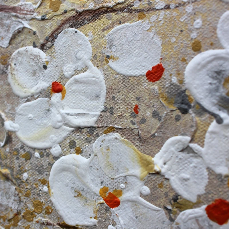 Triptychon „Sonnenaufgang" – Handgemaltes Vogelbild mit Blüten auf Leinwand