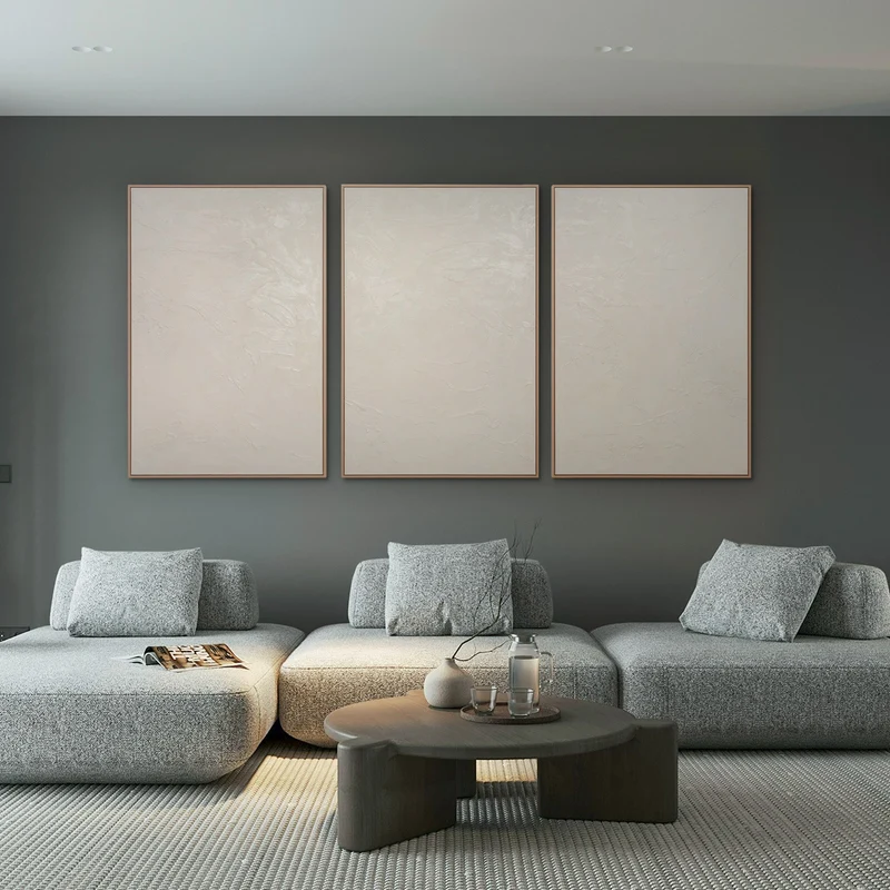 „Das Flüstern der Zeit“ – Minimalistisches Triptychon auf Leinwand, 3-teilig