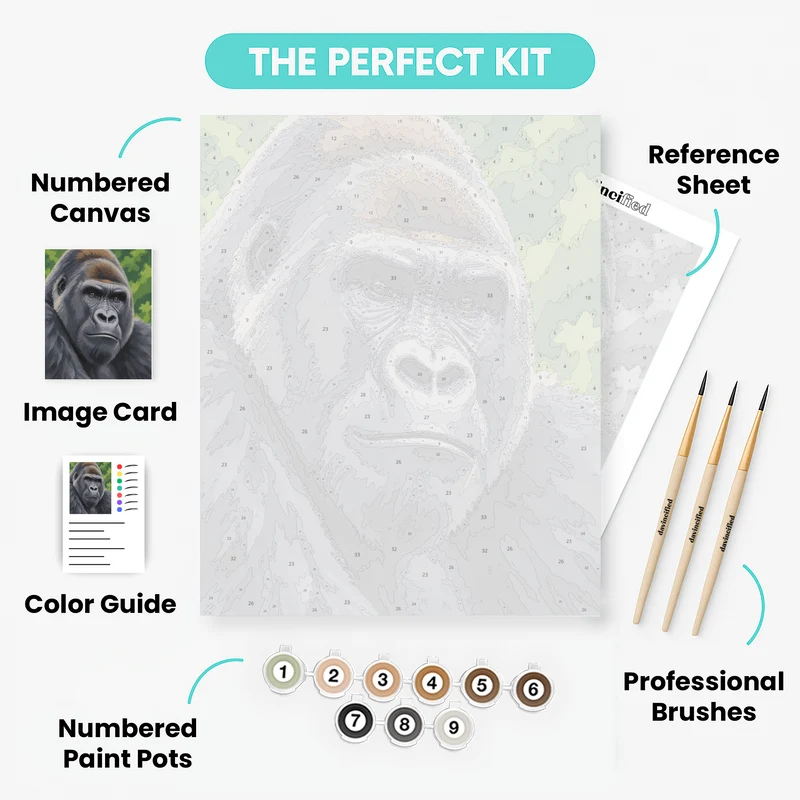 Bwindi Gorilla Portrait - Paint by Numbers Kit