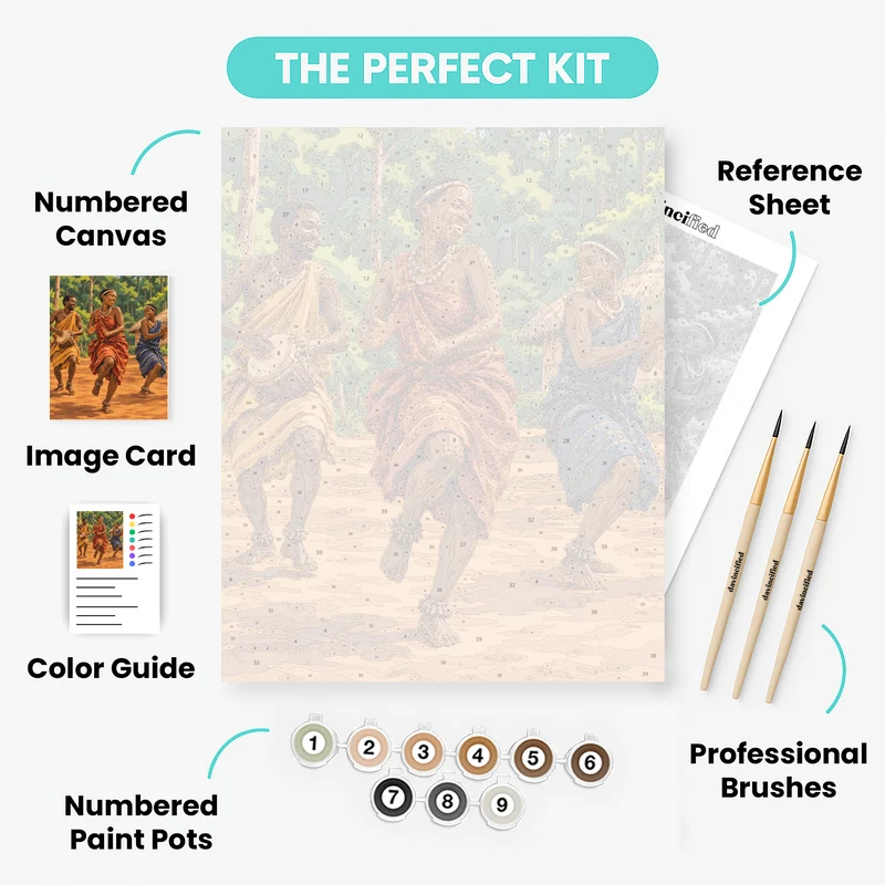 Batwa Forest Dancers - Paint by Numbers Kit