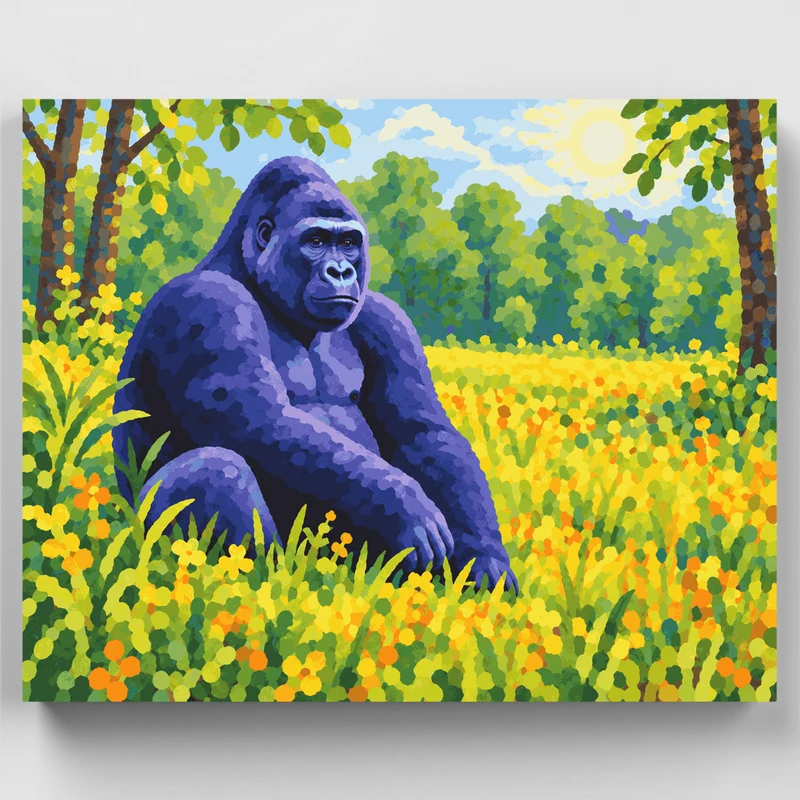 Violet Gorilla in Bwindi - Paint by Numbers Kit