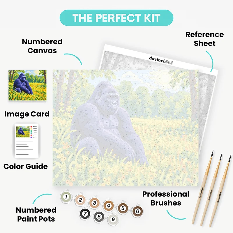 Violet Gorilla in Bwindi - Paint by Numbers Kit