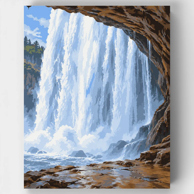 Behind Salto Sapo Falls - Paint by Numbers Kit