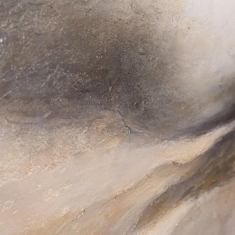 Triptychon „Nebliger Morgen" – Handgemaltes XXL Landschaftsbild in Grau & Beige