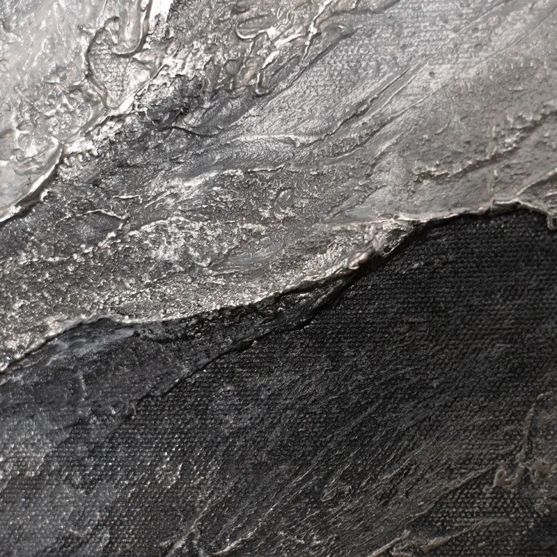 Handgemaltes abstraktes Strukturbild „Erinnerung der Felsen" – 60x40 cm mit Rahmen