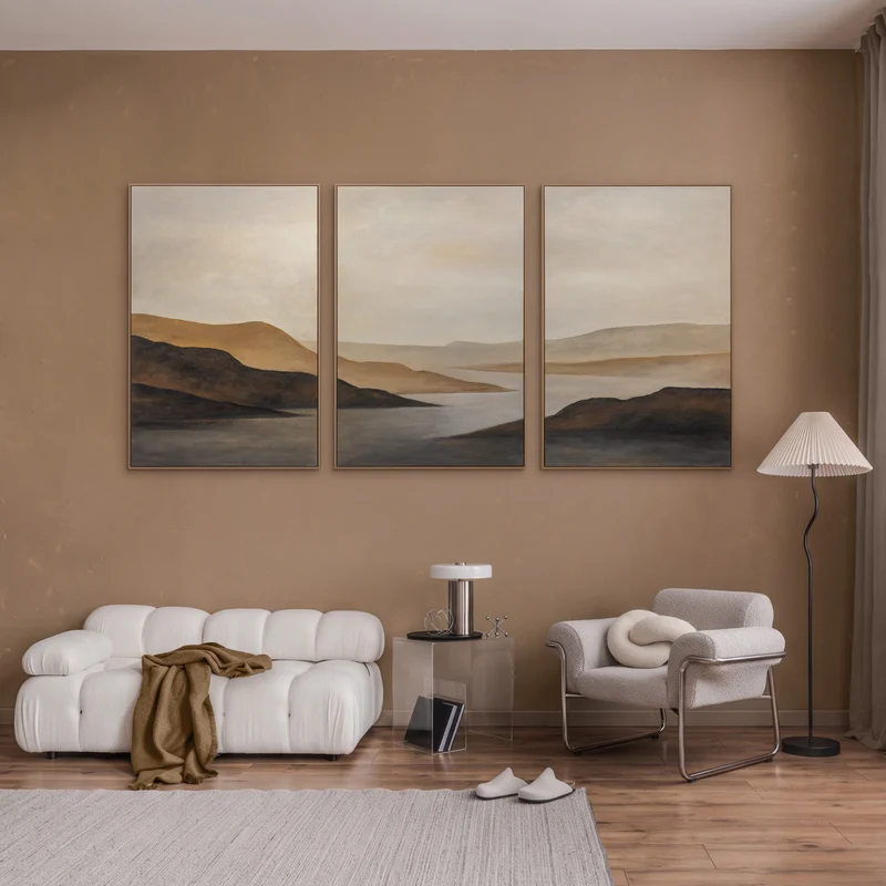 „Sanfter Sonnenaufgang“ – Triptychon Landschaft 3-teilig