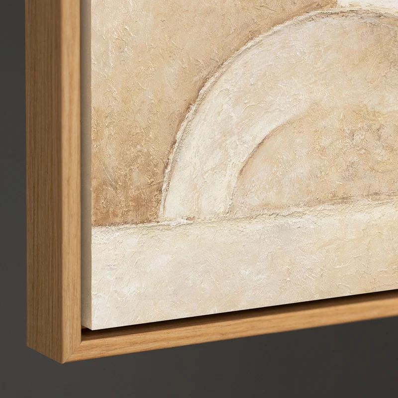„Raum der Formen“– Triptychon Beige 3-teilig handgemalt