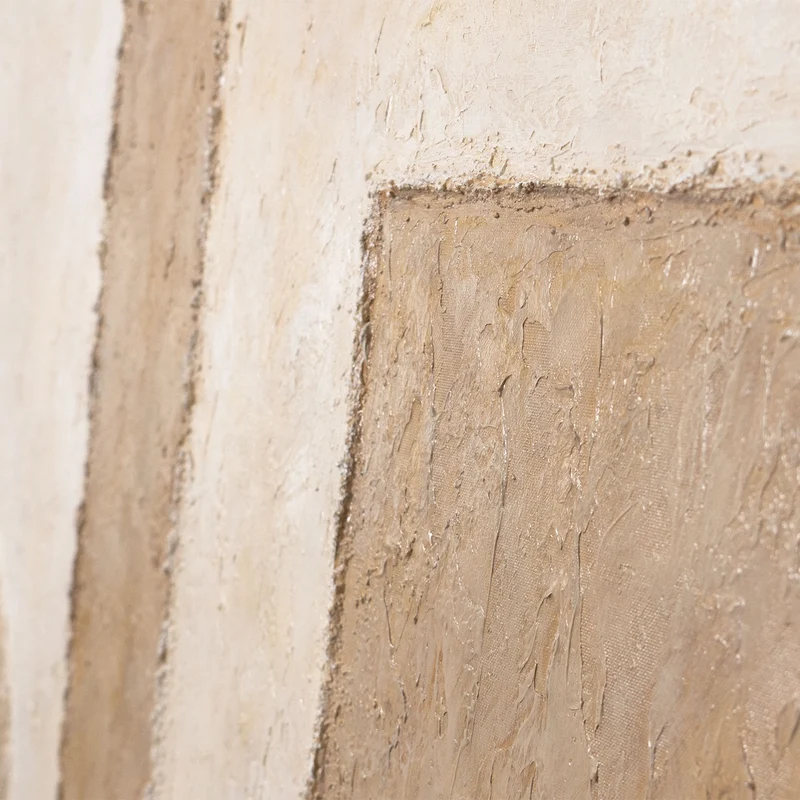 „Raum der Formen“– Triptychon Beige 3-teilig handgemalt