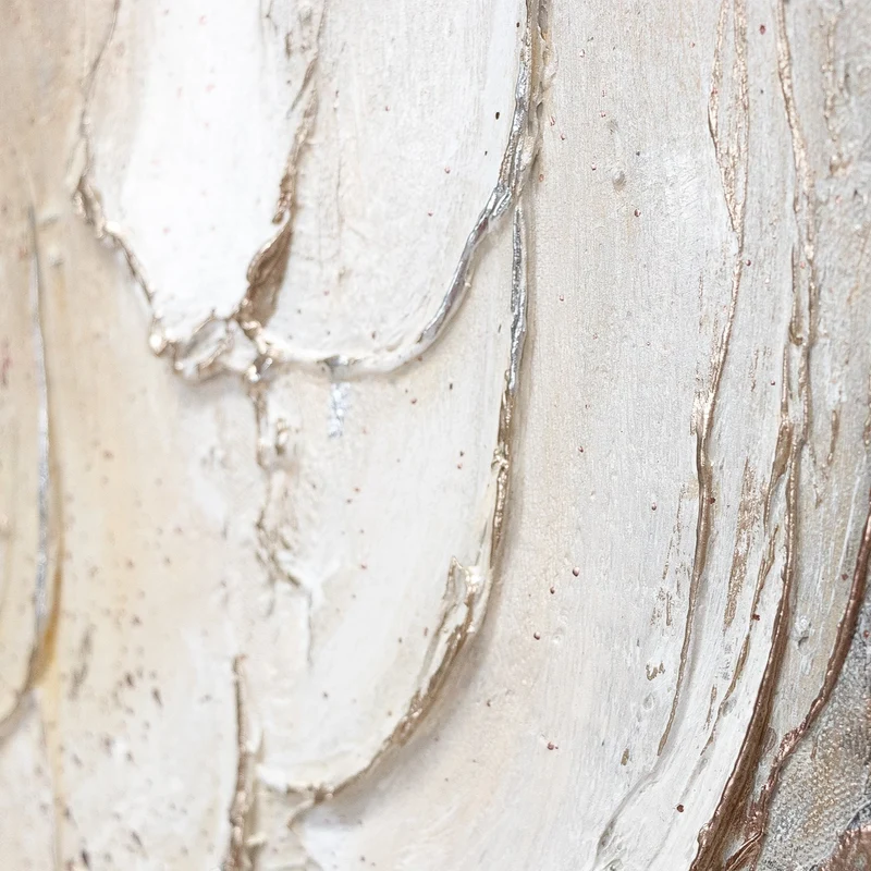 Triptychon „Philosophie" – Handgemaltes 3-teiliges Wandbild in Beige & Gold