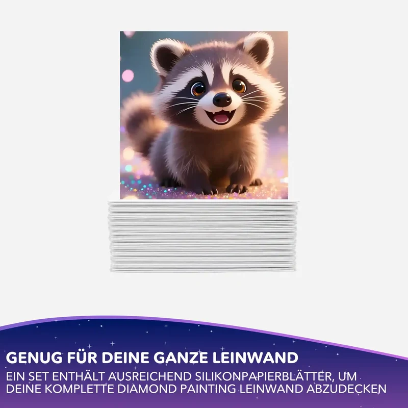 Silikonpapier-Set - Moni´s Live - Waschbär Purzel - 10x10cm