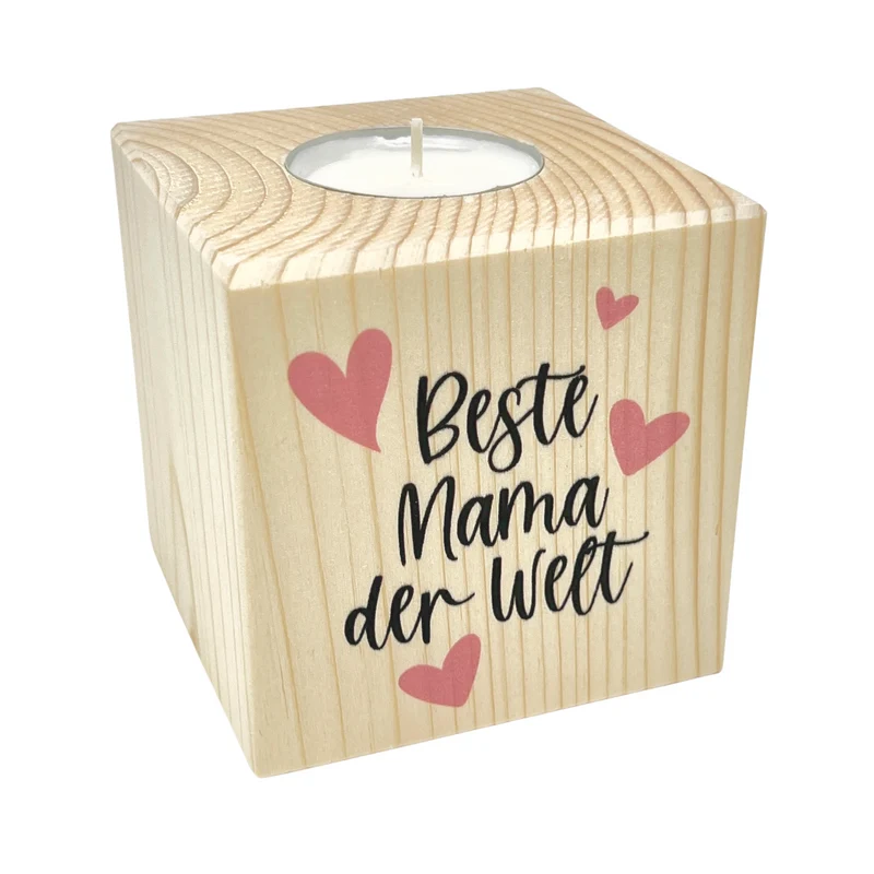 Teelichthalter Holz | verschiedene Motive | inkl. Teelicht