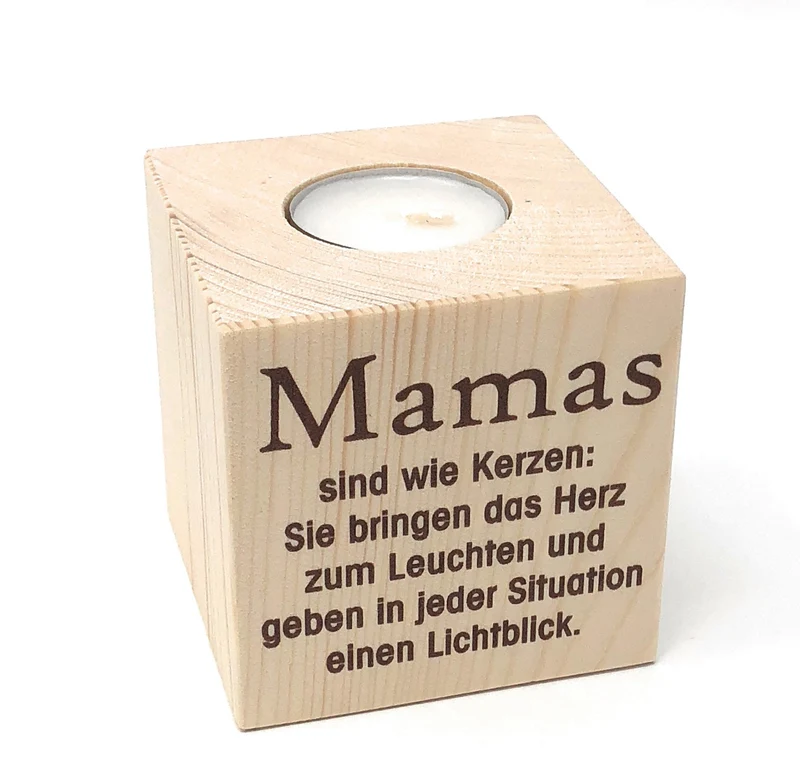 Teelichthalter Holz | verschiedene Motive | inkl. Teelicht