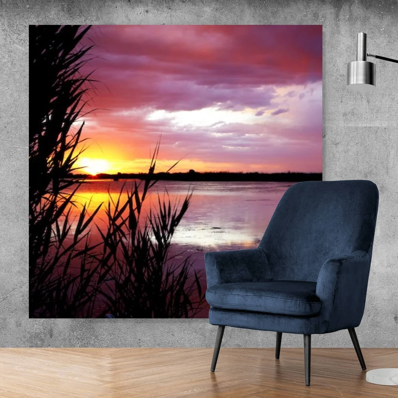 Poster Sonnenuntergang am Strand Quadrat