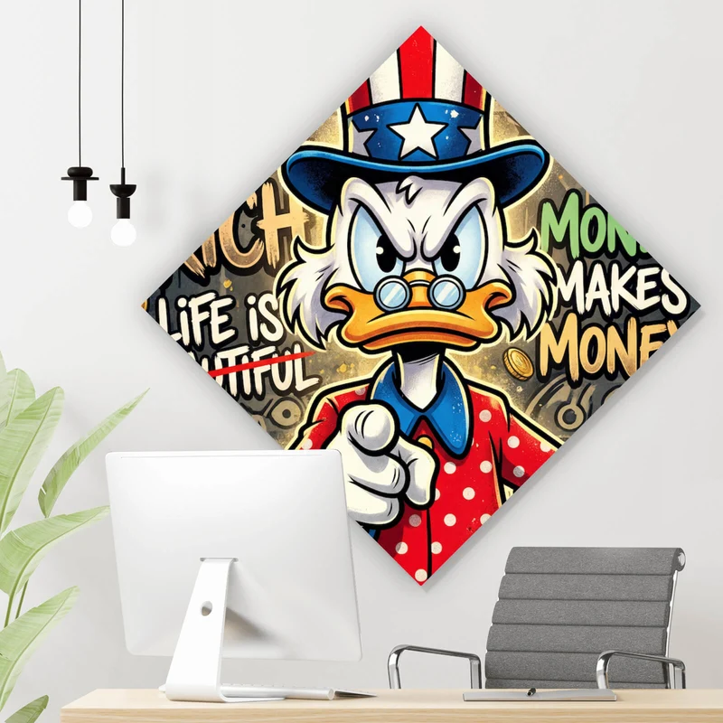 Acrylglasbild Money Makes Money Raute