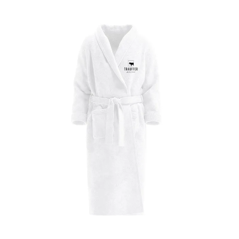 Bademantel Trauffer Switzerland Grösse XL Weiss