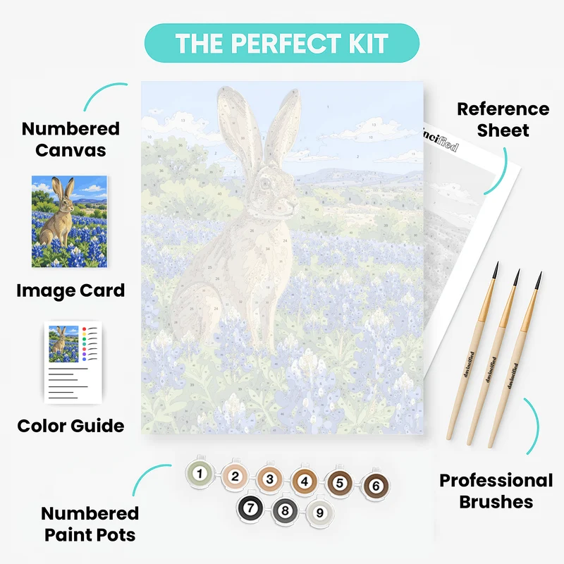Watchful Jackrabbit - Paint by Numbers Kit