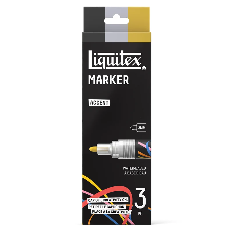 Liquitex - Marker Set 3x2mm, Set 2 - Metallic Accent
