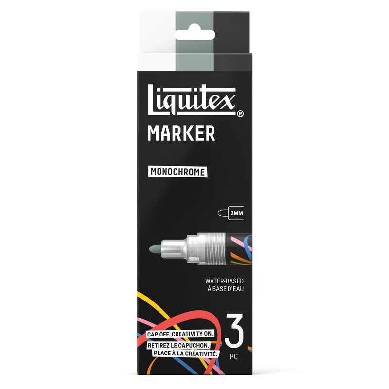 Liquitex - Marker Set 3x2mm, Set 1 - Monochrome
