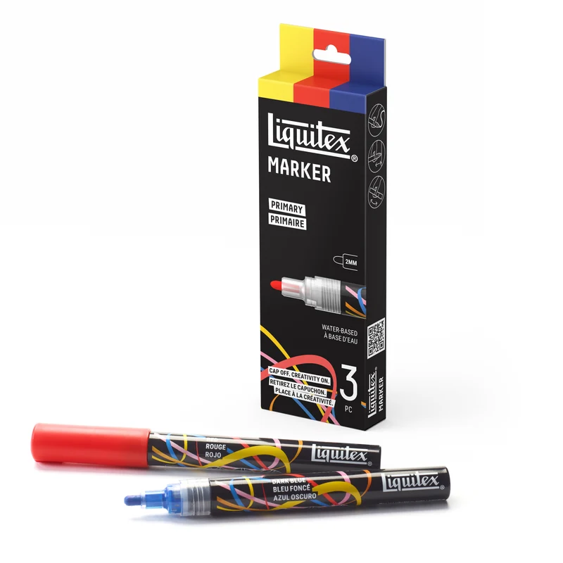 Liquitex - Marker Set 3x2mm, Set 3 - Primary