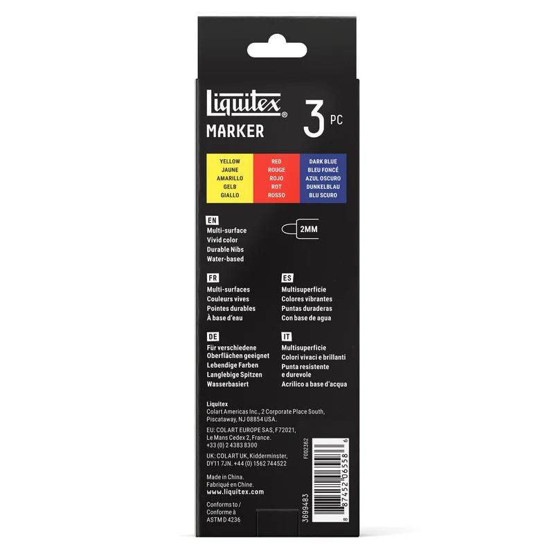 Liquitex - Marker Set 3x2mm, Set 3 - Primary