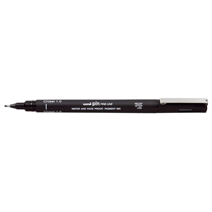 UNI PIN Creative Black Fineliner with Chisel Tip