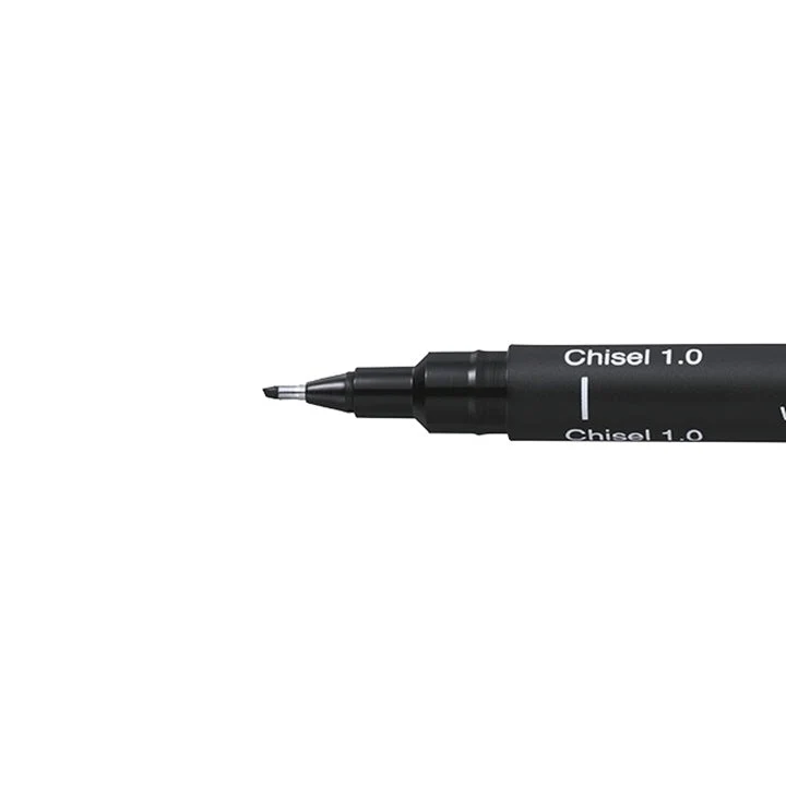 UNI PIN Creative Black Fineliner with Chisel Tip