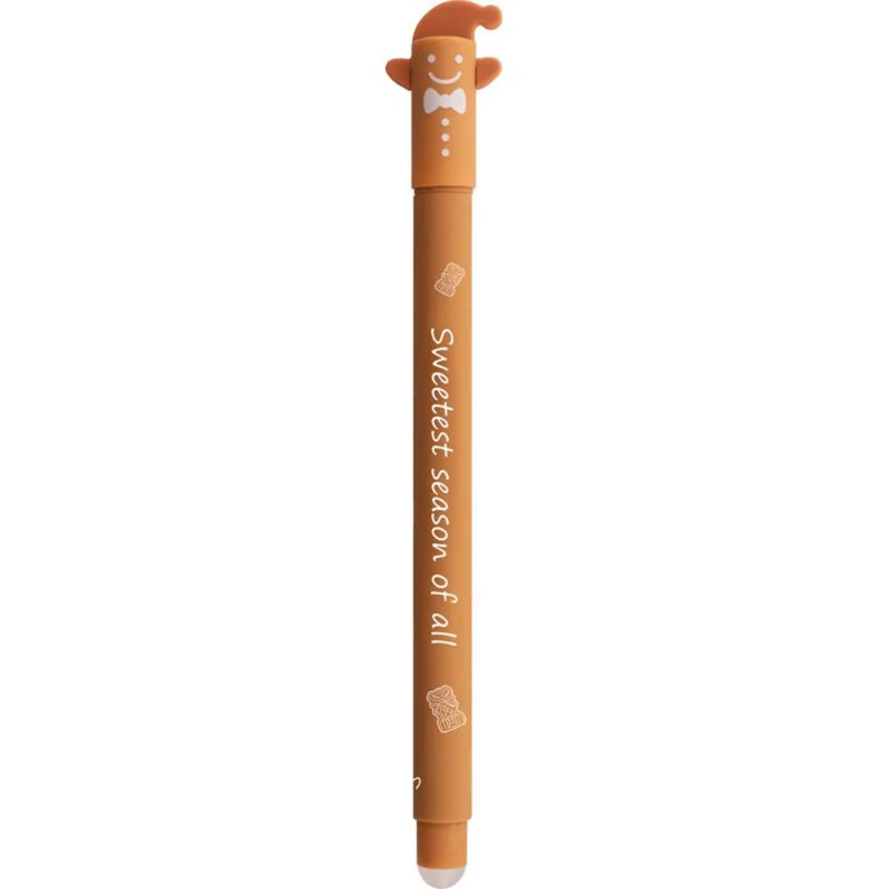 Eberhard Faber Radierbarer Gelschreiber Lebkuchen-Motiv - 0,7mm Strichstärke - Blau