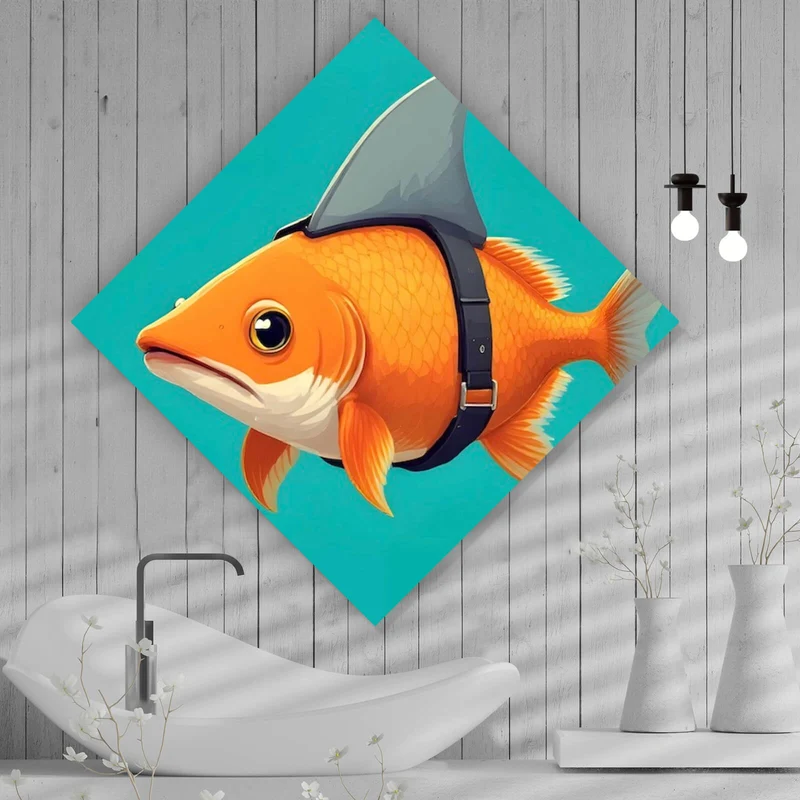 Spannrahmenbild Haifisch Mindset is Everything Raute