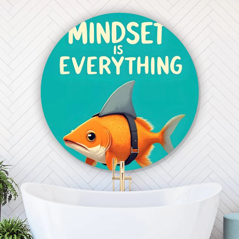 Aluminiumbild Haifisch Mindset is Everything Kreis