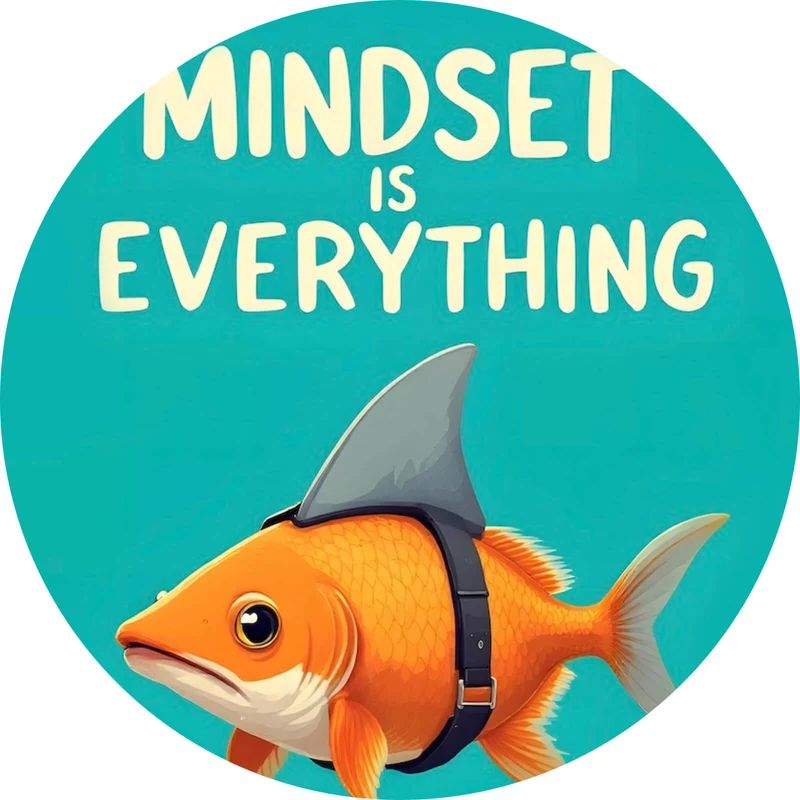 Aluminiumbild Haifisch Mindset is Everything Kreis