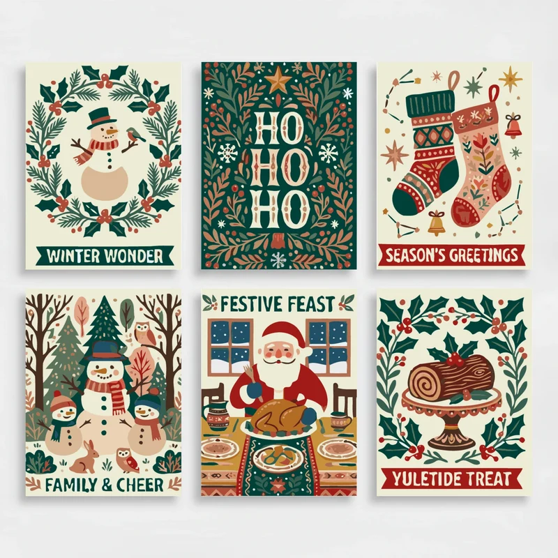 Christmas Holiday Cheer - Mini Paint by Numbers Set
