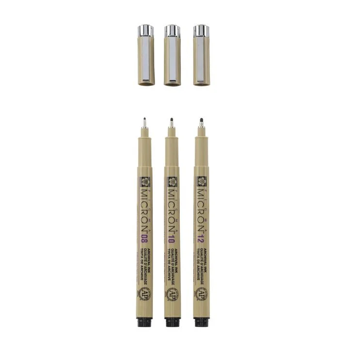 SAKURA Technical Pen Set Pigma Micron set Broad, Set of 3