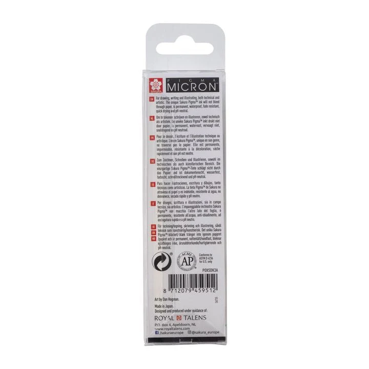 SAKURA Technical Pen Set Pigma Micron set Broad, Set of 3