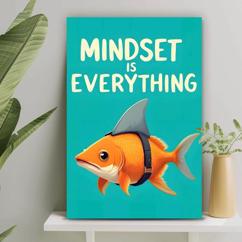 Poster Haifisch Mindset is Everything Hochformat