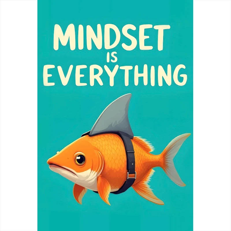 Poster Haifisch Mindset is Everything Hochformat
